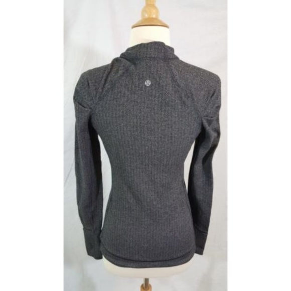 SOLD - Lululemon Think Fast LS Top 4 Black Herringbone - Picture 5 of 11